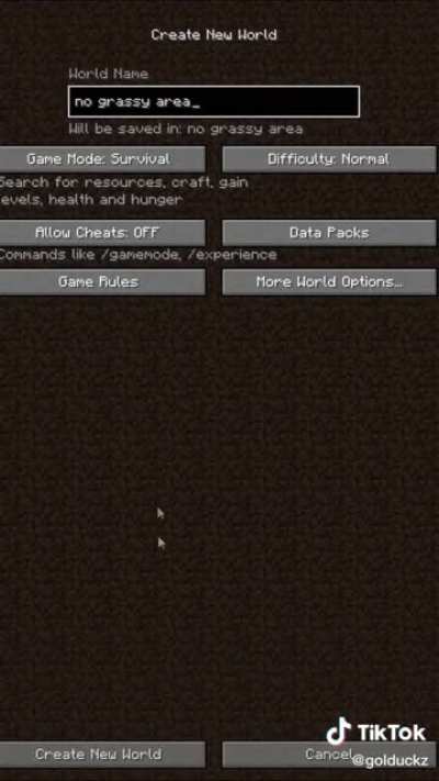 Spawning in grass