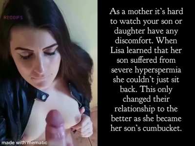 Mom helps him with his hyperspermia