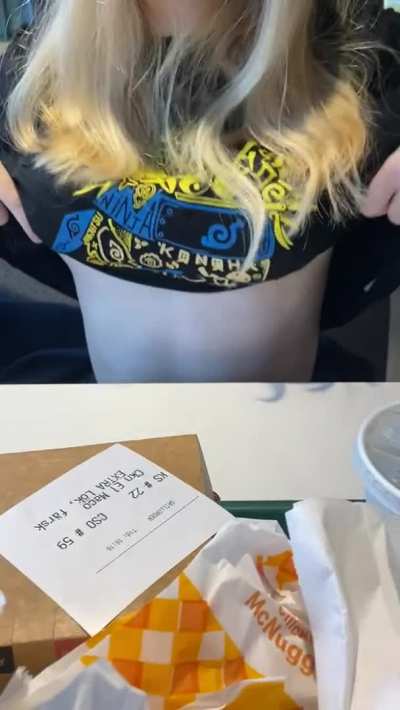 Getting risky at Macdonalds, what would you do if you caught me? (Oc drop)
