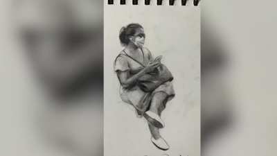 Devon Rodriguez makes these drawings of strangers he meets in the train