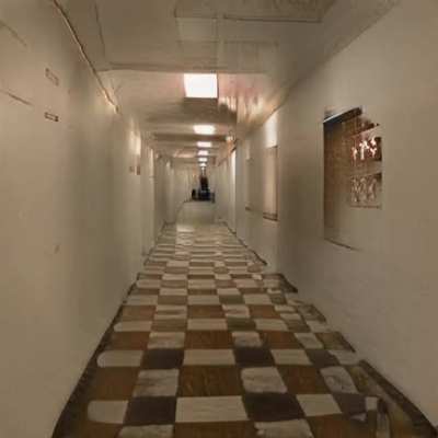 An interpolation from an AI trained on liminal images