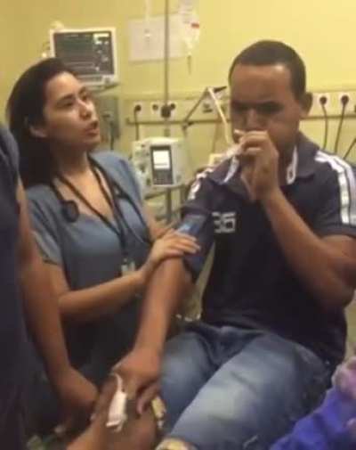 Modified Valsalva maneuver being used in the emergency treatment of stable SVT (supr<wbr>avent<wbr>ricul<wbr>ar tachycardia)!