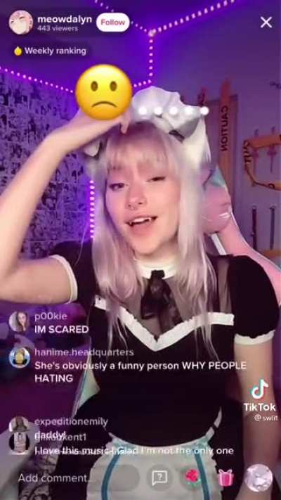 Yes she is the same person that dresses up as a purple dog 😔