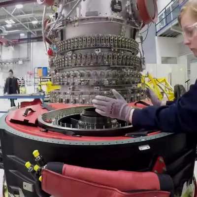 Assembly of a Rolls Royce Perl15 engine for and aircraft.