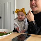 My wife lost it when our baby laughed for the first time.