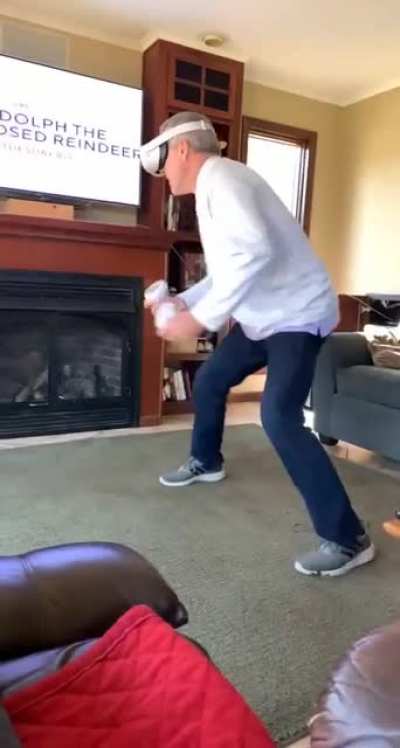 Didn’t even know how many shots he had before it was too late... (showed the family VR for thanks giving)