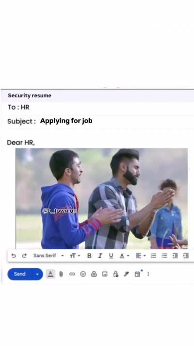 My job application.