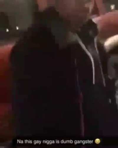 Gay gangsta nigga presses straight dude saying he's cute with a big dicc and dares him to do something about it if he has a problem with it 