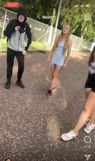 Young teenagers racially attacking someone in public