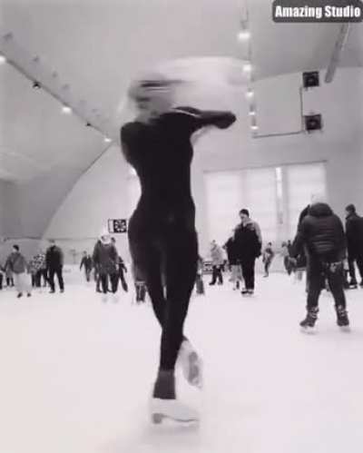 The fastest spin on ice skates is 342 RPM