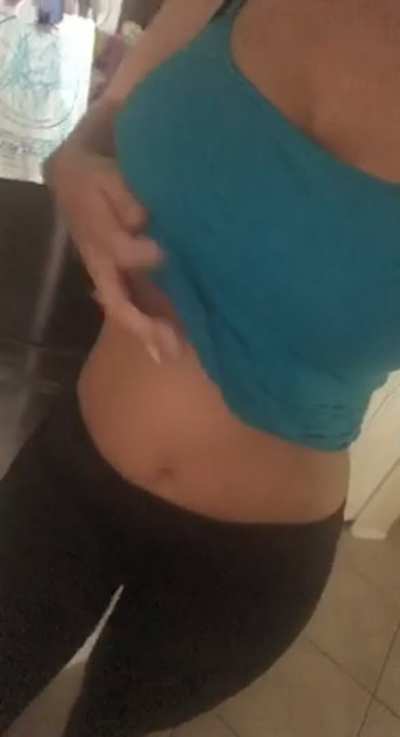 Was it the smile, tits, or yoga pants that got your attention? [drop]