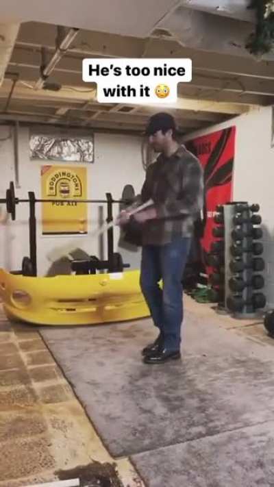 His bat swings, so smooth.