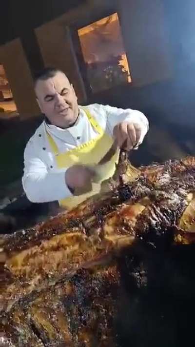 of a rotisserie barbeque