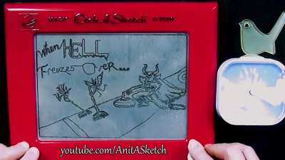 Was told I'd be good at this Etch a Sketch thing when hell freezes over. So I gave it a shot.