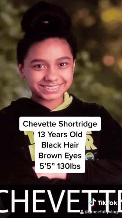 Please share and help my family find Chevette. She was last seen in Mineral, Va October 26th at 9:04pm. No Amber Alert has been issued, and no one has seen or heard from her since. If you have any info please contact the Louisa County Sheriff’s Office at 