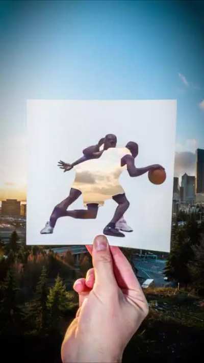 Printed, cut, & photographed every frame of MJ's Last Shot to create this