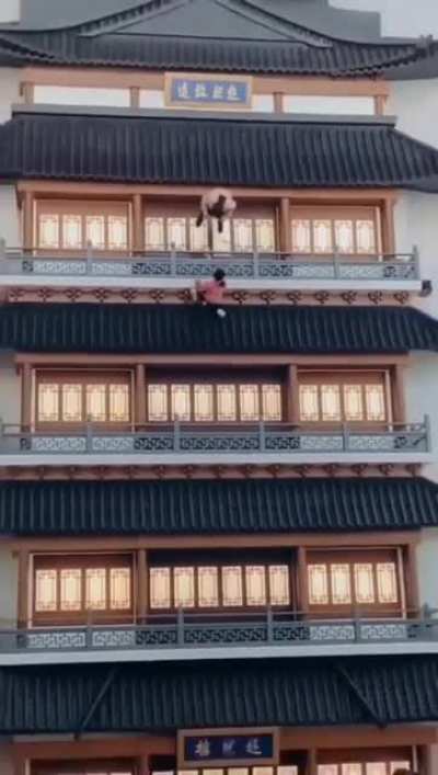 Walking on buildings