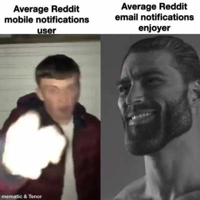 Average no notifications redditor
