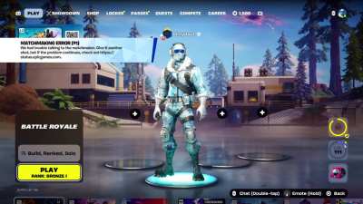 I can’t enter Fortnite: Battle Royale’s Ranked mode on my PlayStation 5.