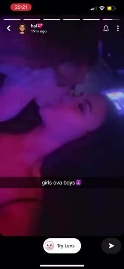 Kissing a girl