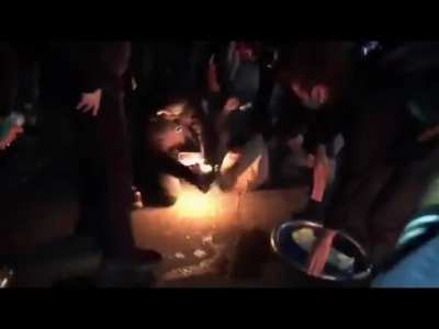 Portlands resident Antifa Clown 'Fire Shoes' does a dance for the crowd