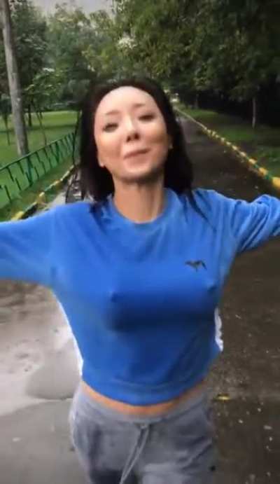 Walking in the rain