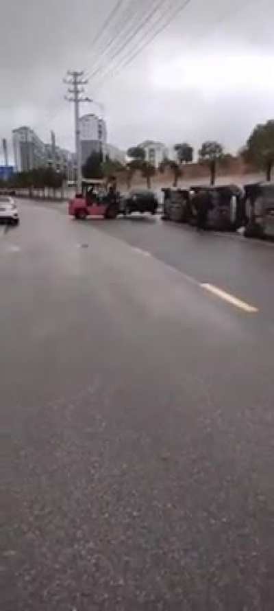 All these flipping cars