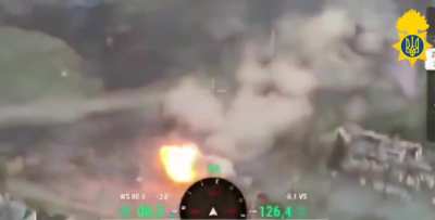 Destruction of the Russian BTR-82A, which was trying to storm Ukrainian positions. Footage by the 15th brigade Kara-Dag. Pokrovsky direction