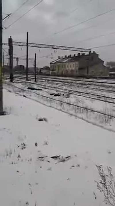 2017: Locomotives from Suceava Nord Depot, Romania, crying for a fallen in the line-of-duty electrician, killed by the explosion of an electric locomotive's compressor.
