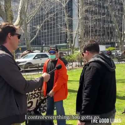 Individual protests that Jews control the country