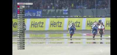 Rins beats Marquez to the line at silverstone... In a 2014 Moto3 race?!