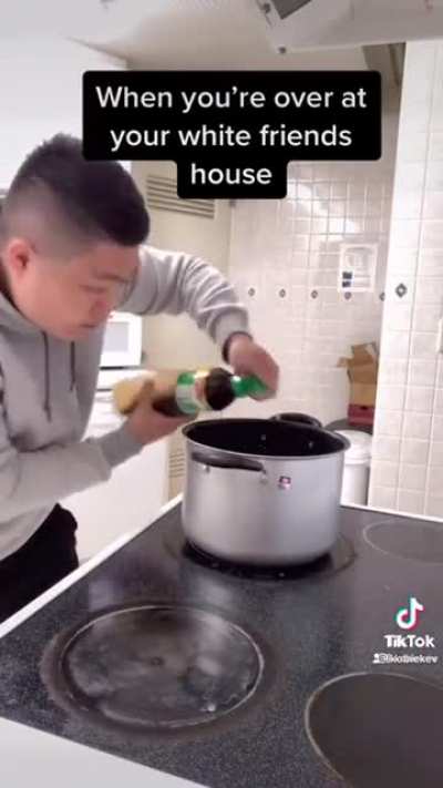 When you're over at your white friends house