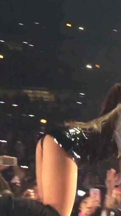 Ariana thought she was in her room for a moment. Loves sticking her ass out while crawling on her knees to someone in bed