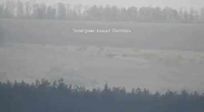 Ru pov ATGM strikes a moving Ukrainian armoured vehicle
