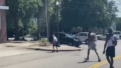 Boy with MAGA hat gets chased