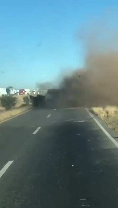 Authorities had just finished removing obstructions from the highway...