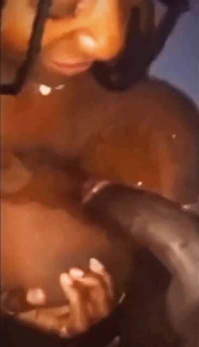 finally we didn't wet her big tits🤫😏🌊
