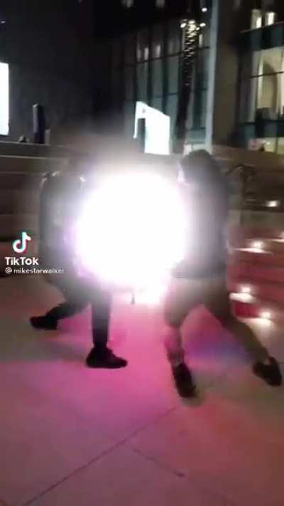 Very epic lightsaber duel irl