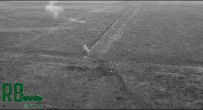 Russian tank attacks UAF positions near Sieverne, during withdrawal it get hit . geo (48.11, 37.62)