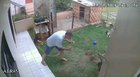 He's just exterminating some poor ants.
