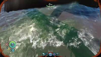 Saw a similar video here from u/joseph11234. Same scenario, first time playing Subnautica yesterday and I didn't know that thing spawned there. Lucky for me I somehow survived this. [No spoilers]