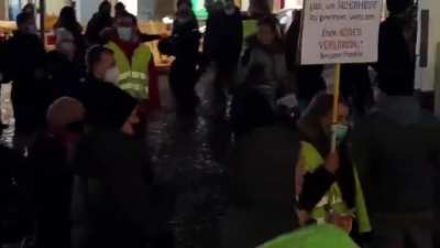 German police now carry sticks to meausure social distancing