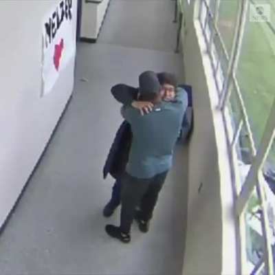 Coach disarms and hugs school gunman.