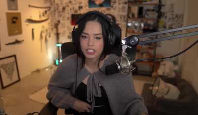 Valkyrae in a black top