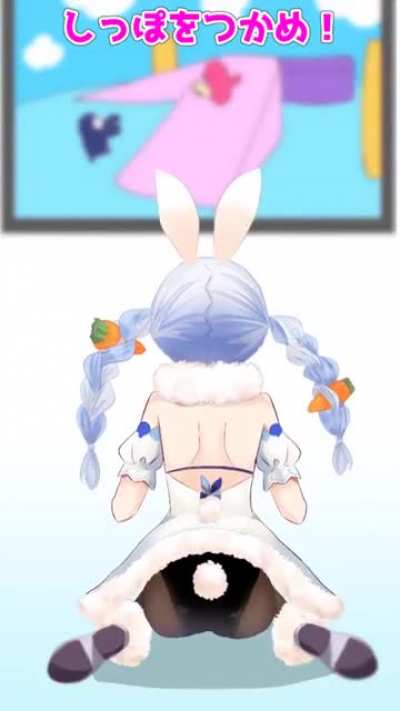 Fan animation of Pekora playing Fall Guys, by @nousagibunny