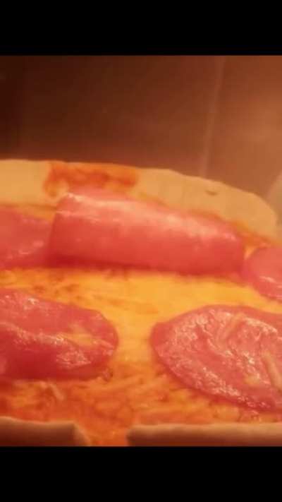 perpetual pepperoni: spins constantly when put on pizza