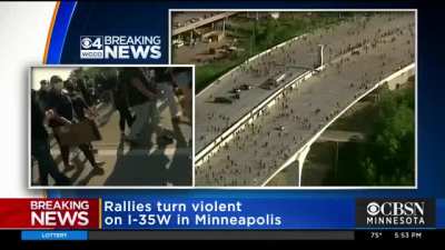 Semi-Truck Drives Full Speed Through Protesters On Minneapolis Interstate