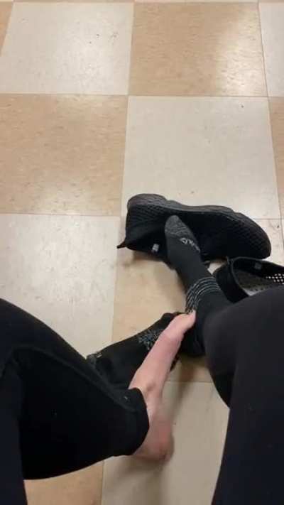 No one ever seems to care when I take my shoes and socks off at work