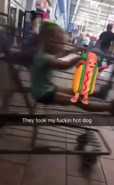 Not his hotdog!!
