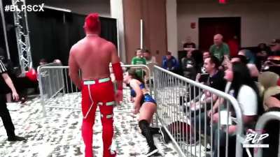 Skye gets some rough handling in and out of the ring